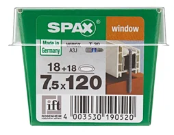 Lot De 18 Vis Acier Tête Fraisée Torx Spax, Diam.7.5 Mm X L.120 Mm