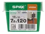 Lot De 18 Vis Acier Tête Fraisée Torx Spax, Diam.7.5 Mm X L.120 Mm