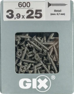 Lot De 600 Vis Acier Tête Fraisée Pozidriv Spax, Diam.3.9 Mm X L.25 Mm
