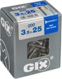 Lot De 200 Vis Acier Tête Fraisée Torx Spax, Diam.3.5 Mm X L.25 Mm