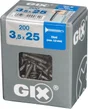 Lot De 200 Vis Acier Tête Fraisée Torx Spax, Diam.3.5 Mm X L.25 Mm