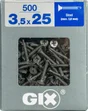 Lot De 500 Vis Acier Tête Fraisée Torx Spax, Diam.3.5 Mm X L.25 Mm