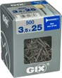 Lot De 500 Vis Acier Tête Fraisée Torx Spax, Diam.3.5 Mm X L.25 Mm