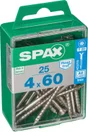 Lot De 25 Vis Inox Tête Fraisée Torx Spax, Diam.4 Mm X L.60 Mm