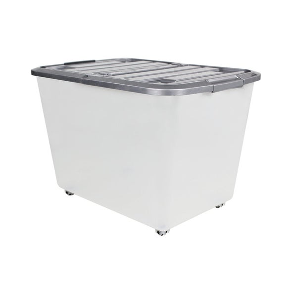 Bac De Rangement Transparent Couv&Clips 60L