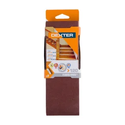 Lot De 2 Bandes Abrasives Dexter, 75 X 457 Mm, Grains 120