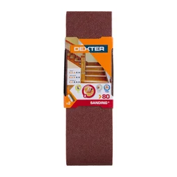 Lot de 2 bandes abrasives DEXTER pour lime électrique, 75 x 533 mm, grains 80
