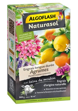 Engrais naturel plante méditerranéenne ALGOFLASH NATURASOL 800 g 16 m²