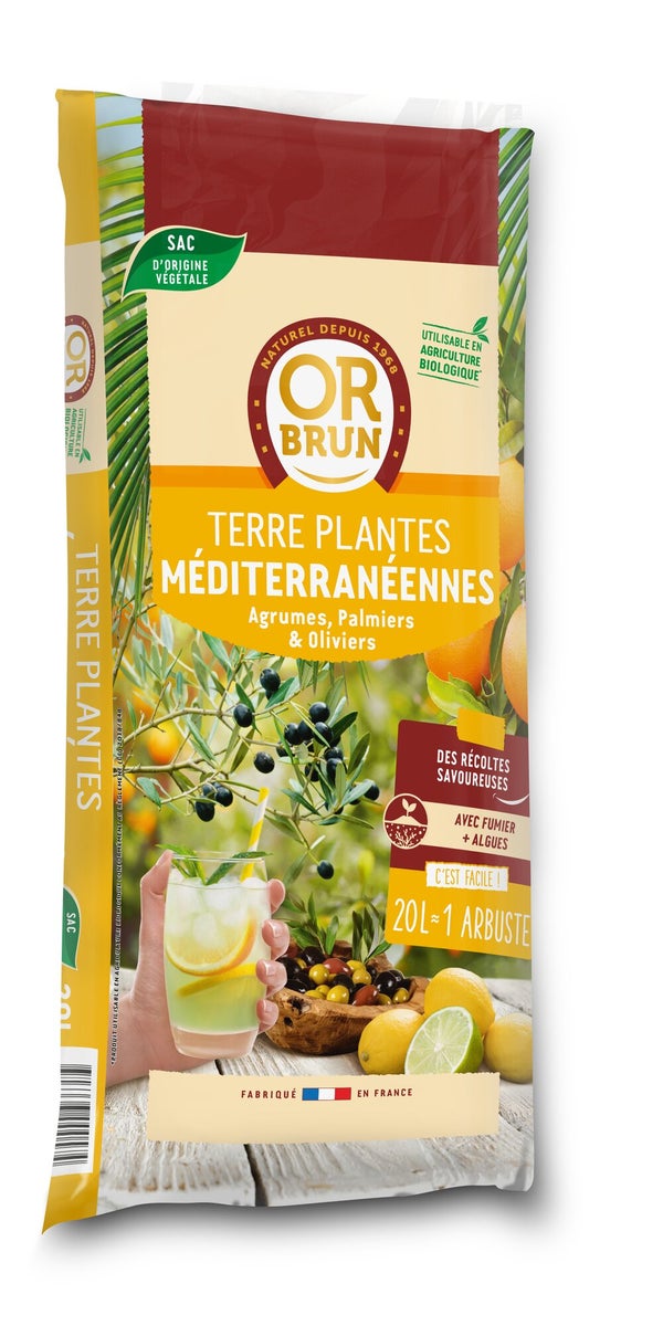 Terreau plante méditerranéenne OR BRUN, 20 l