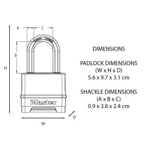 Cadenas À Combinaison Master Lock Zinc, L.51 Mm