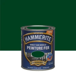 Peinture Fer Extérieur Direct Sur Rouille Hammerite Vert Buisson Brillant 0.75 L