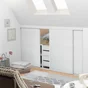 Porte de placard coulissant Snow frêne blanc l.76.2xH.120cm