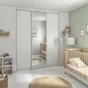 Porte de placard coulissant Reflect blanc miroir argent l.66.2xH.250cm