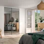 Porte de placard coulissant Reflect blanc miroir argent l.66.2xH.250cm