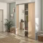 Porte de placard coulissant Reflect blanc miroir argent l.66.2xH.250cm