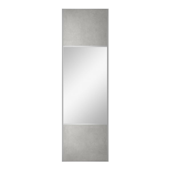 Porte de placard coulissant Ciment effet béton factory/miroir l.76.2xH.250cm