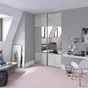 Porte de placard coulissant Ciment effet béton factory/miroir l.76.2xH.250cm