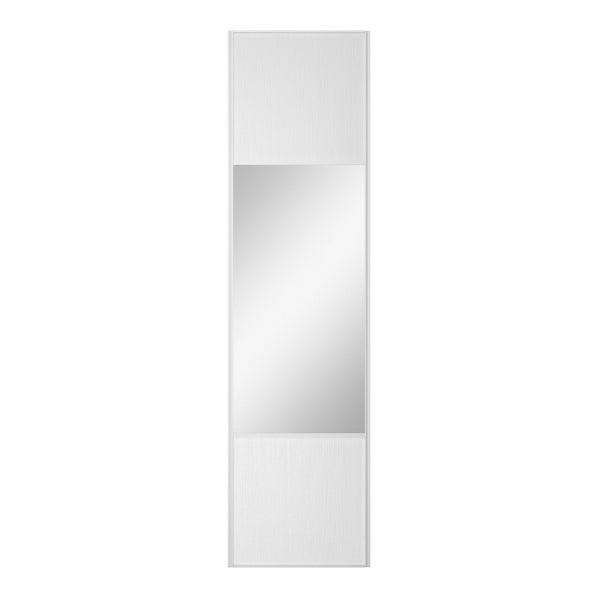 Porte de placard coulissant Snow effet frêne blanc/miroir l.66.2xH.250cm