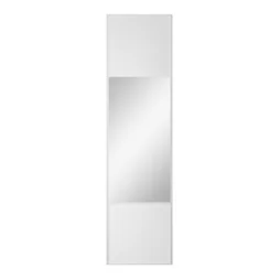 Porte de placard coulissant Snow effet frêne blanc/miroir l.66.2xH.250cm