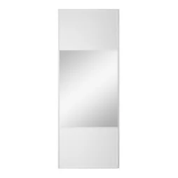 Porte de placard coulissant Snow effet frêne blanc/miroir l.96.2xH.250cm