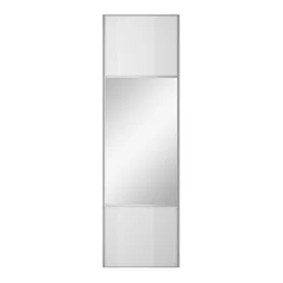Porte de placard coulissant Shine blanc brillant/miroir l.76.2xH.250cm