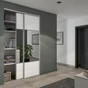 Porte de placard coulissant Shine blanc brillant/miroir l.76.2xH.250cm