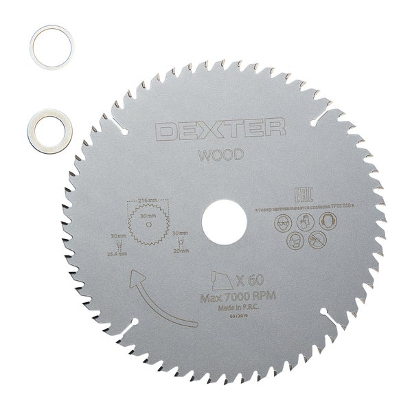 Lame De Scie Circulaire Pour Bois Dur Dexter Coupe Nette 216 X 30 Mm