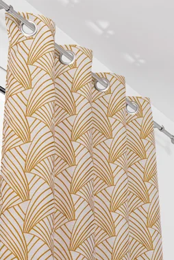 Rideau Tamisant, Ardeco Moutarde L.135 X H.250 Cm Linder