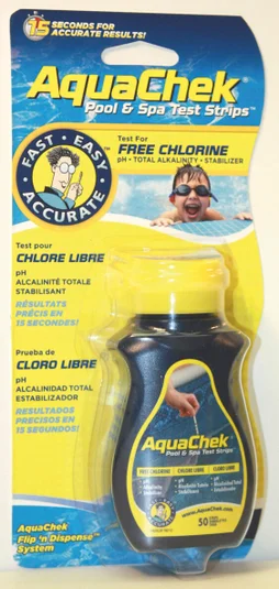 Languettes d'analyse piscine Aquacheck, Analyse du taux de chlore