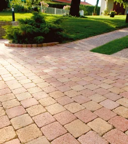 Pavé béton Caris, L.15 cm x L.15 cm x Ep. 60 mm saumon / ton pierre