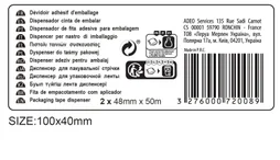 Lot de 2 rouleaux d'emballage marron 48mmx50M + dévidoire