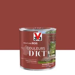 Peinture Bois Extérieur Couleurs D'Ici® V33, Rouge Intense Velours 0.5 L