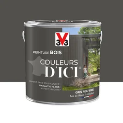 Peinture Bois Extérieur Couleurs D'Ici® V33, Gris Feutré Velours 2 L