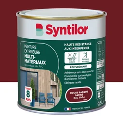 Peinture multimatériaux Extérieur Syntilor Rouge Basque Satiné 0.5 L
