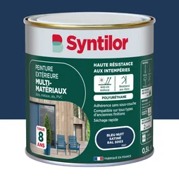 Peinture multimatériaux Extérieur Syntilor Bleu Nuit Satiné 0.5 L