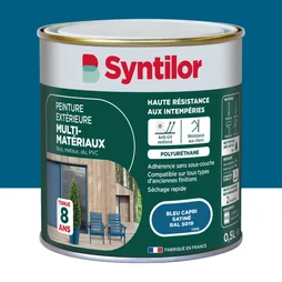 Peinture multimatériaux Extérieur Syntilor Bleu Capri Satiné 0.5 L