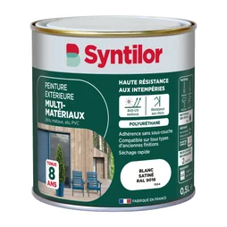 Peinture multimatériaux Extérieur Syntilor Blanc Satiné 0.5 L