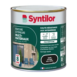 Peinture multimatériaux Extérieur Syntilor Noir Satiné 0.5 L
