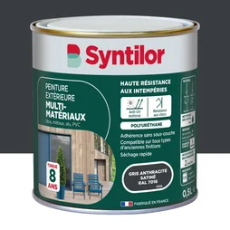 Peinture multimatériaux Extérieur Syntilor Gris Anthracite Satiné 0.5 L