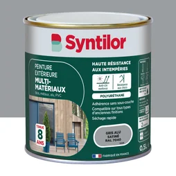 Peinture multimatériaux Extérieur Syntilor Gris Alu Satiné 0.5 L