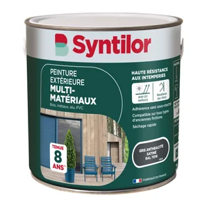 Peinture multimatériaux Extérieur Syntilor Gris Anthracite Satiné 2 L