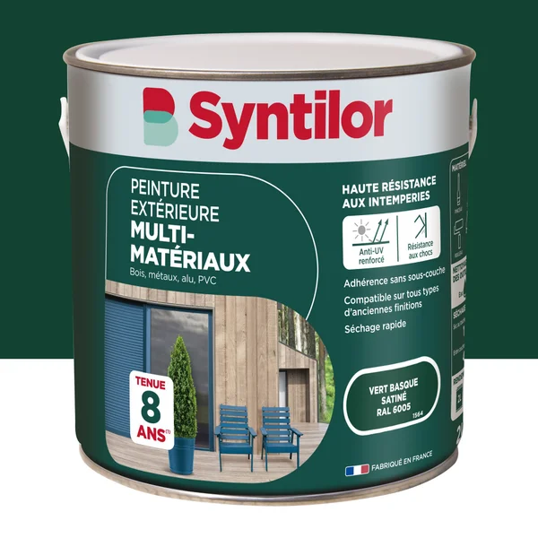 Peinture multimatériaux Extérieur Syntilor Vert Basque Satiné 2 L
