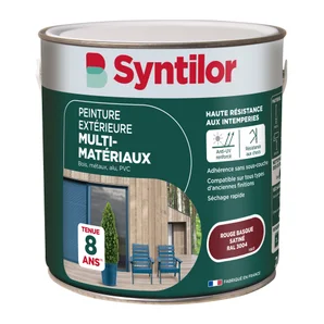 Peinture multimatériaux Extérieur Syntilor Rouge Basque Satiné 2 L