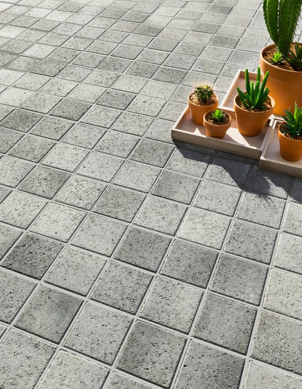Pavé Béton Korrus, Gris L.12.5 Cm X L.12.5 Cm X Ep.45 Mm