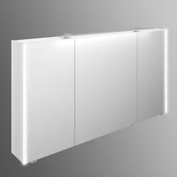 Armoire de toilette, L.133.2 cm, blanc brillant, Image