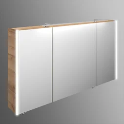 Armoire de toilette lumineuse l. 133.2 cm H. 70.3 cm, effet chêne feria Image