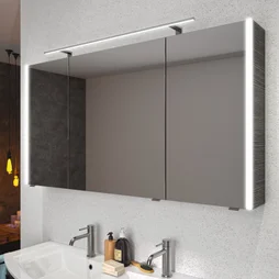 Armoire de toilette lumineuse, l. 93.2 cm H. 70.3 cm, gris florentin Image