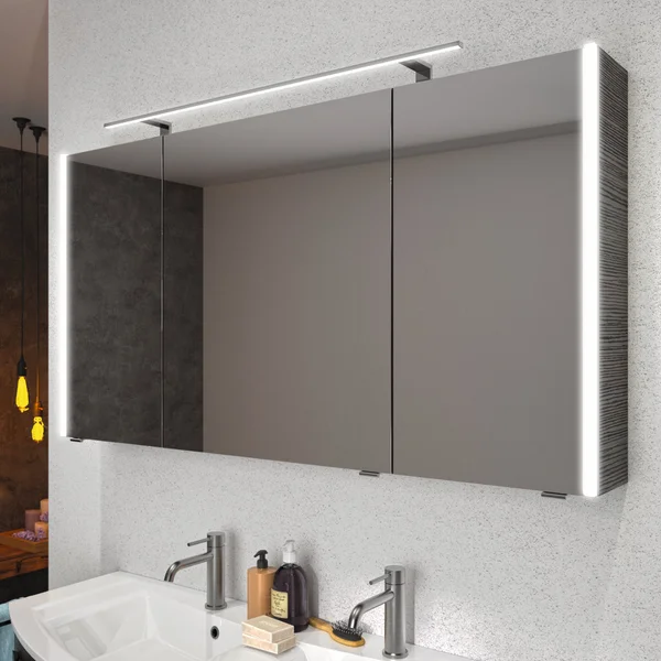Armoire de toilette lumineuse, l. 93.2 cm H. 70.3 cm, gris florentin Image