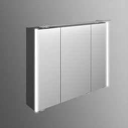 Armoire de toilette lumineuse, l. 93.2 cm H. 70.3 cm, gris métal Image