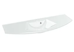 Plan vasque, simple verre blanc, L.131 cm, Image3